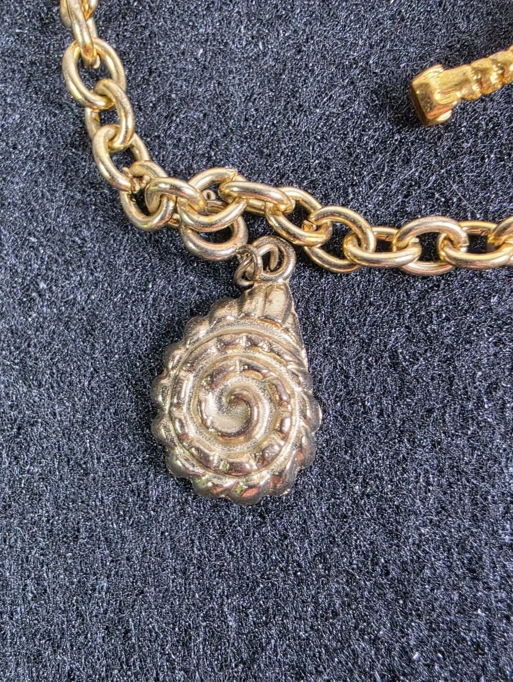 Gold Charm Bracelet with 'Di' Letter and Sea-themed Charms